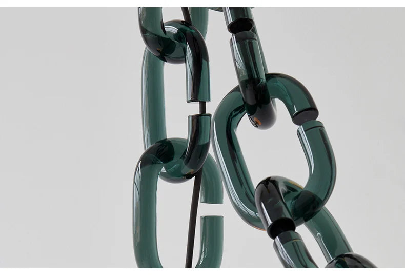 Afralia™ Glass Chain Chandelier LED Pendant Light for Living Room and Bedroom