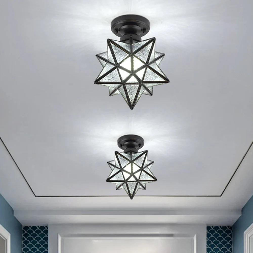 Afralia™ Modern Golden Star Ceiling Lights for Dining Room Kitchen Décor