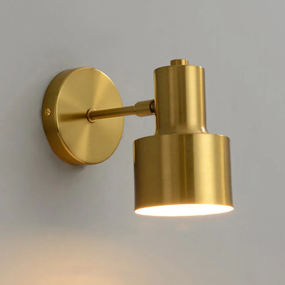Afralia™ Nordic Brass Plated Wall Lamp for Elegant Bedroom and Office Lighting