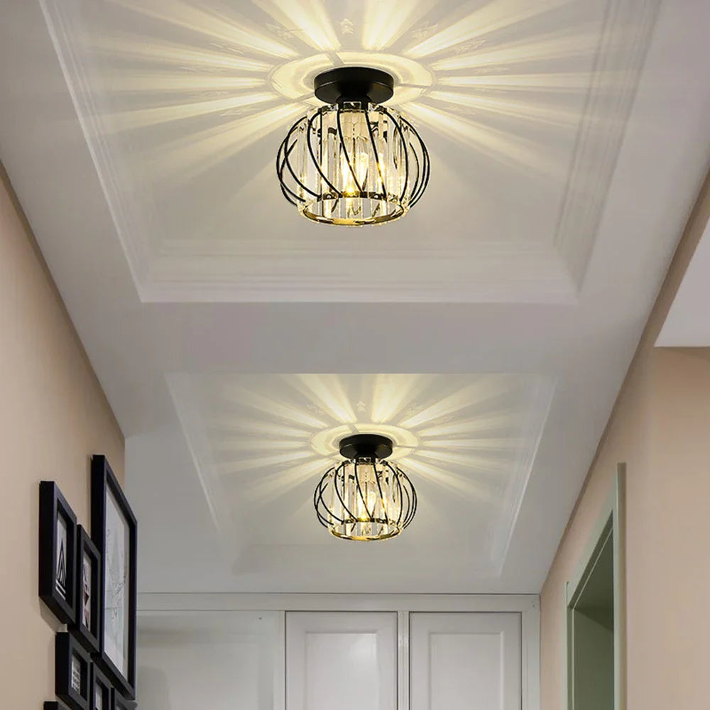 Afralia™ Crystal Ceiling Light: Nordic Modern K9, Indoor Lamp for Hallway, Bedroom, Dining Room.