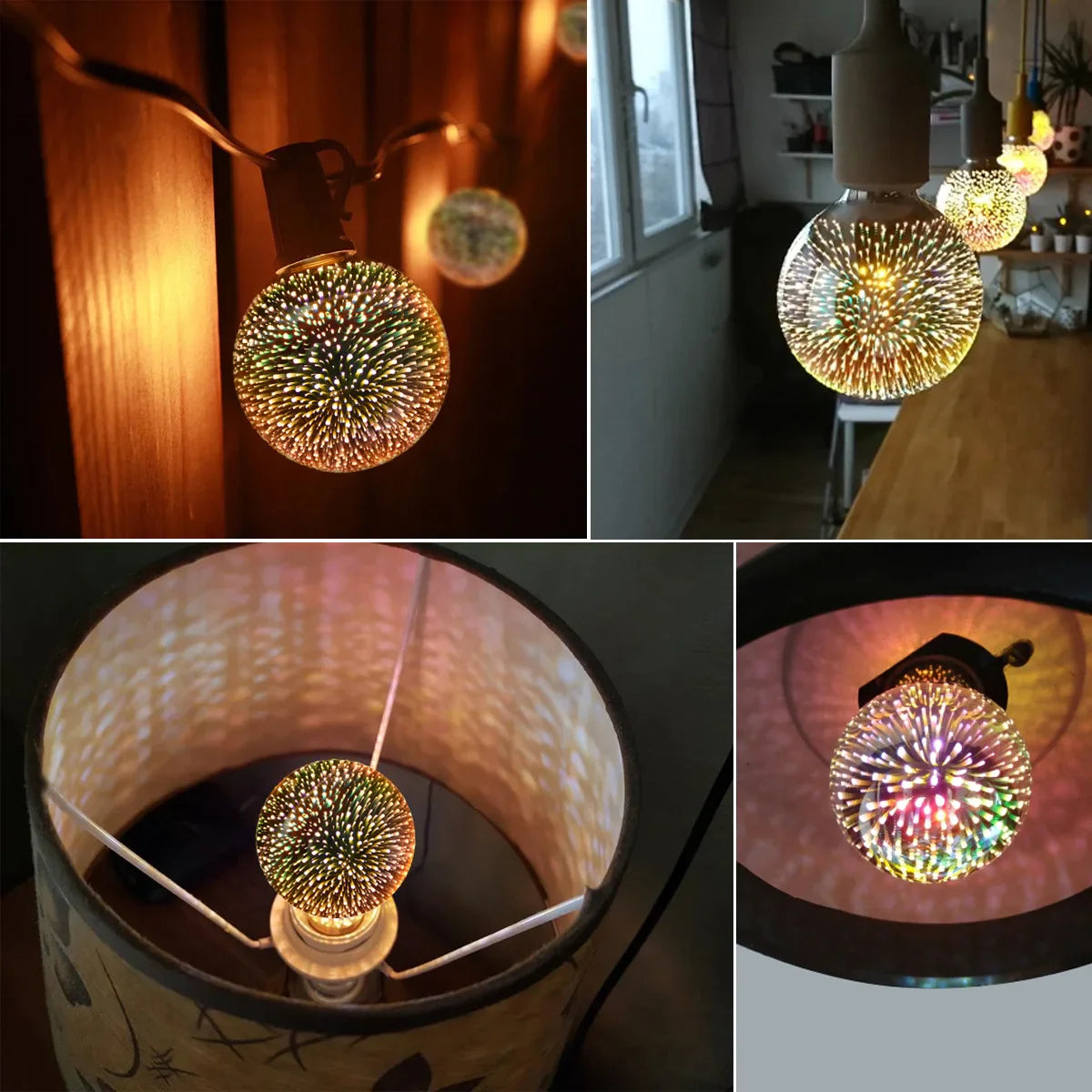 Afralia™ 3D Fireworks LED Bulb Star Night Light for Holiday Party Decoration