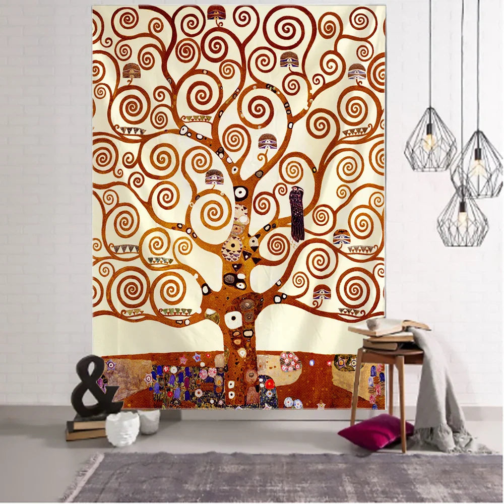 Afralia™ Psychedelic Tree of Life Tapestry Wall Hanging - Hippie Bohemian Home Art Decor