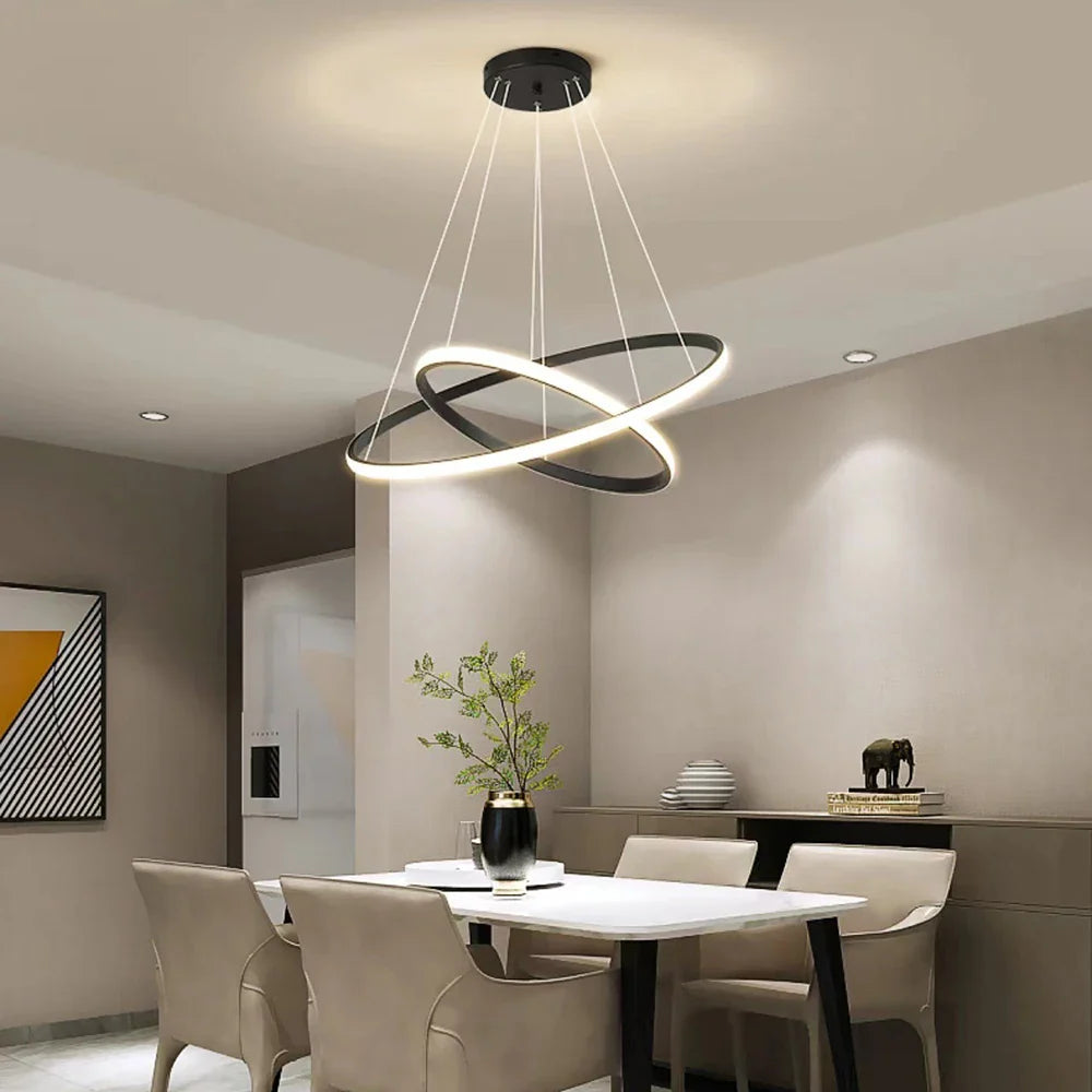 Afralia™ Modern LED Pendant Chandelier: Adjustable, High Brightness Indoor Lighting for Dining, Living Room