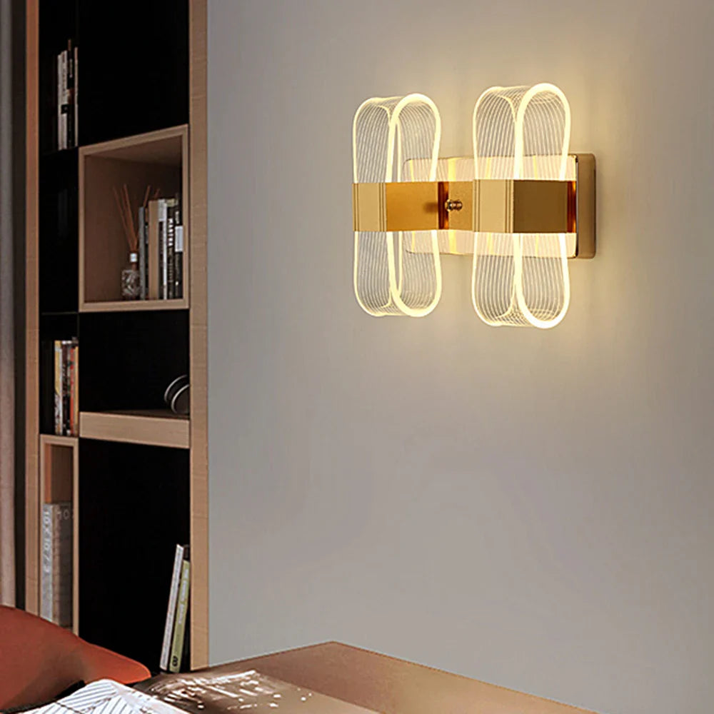 Afralia™ Elliptical LED Wall Lamp for Home Decor Bedside Lighting in Bedroom Living Room