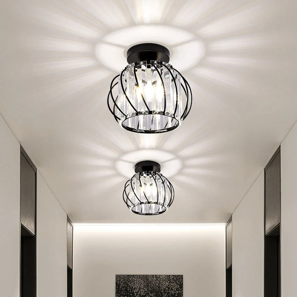 Afralia™ Crystal Ceiling Light: Nordic Modern K9, Indoor Lamp for Hallway, Bedroom, Dining Room.
