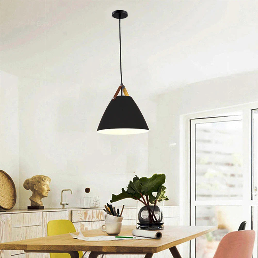 Afralia™ Industrial Black Metal Pendant Light Fixture for Kitchen Living Room