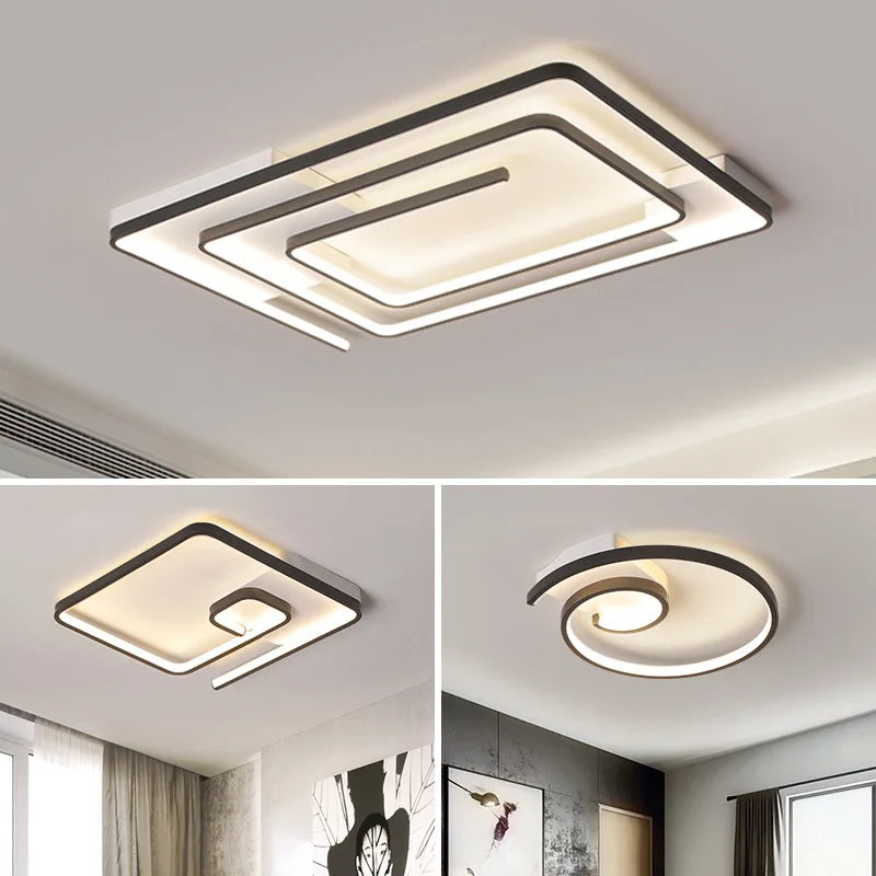 Afralia™ Modern LED Chandelier for Living Dining Bedroom Ceiling Lighting Decor