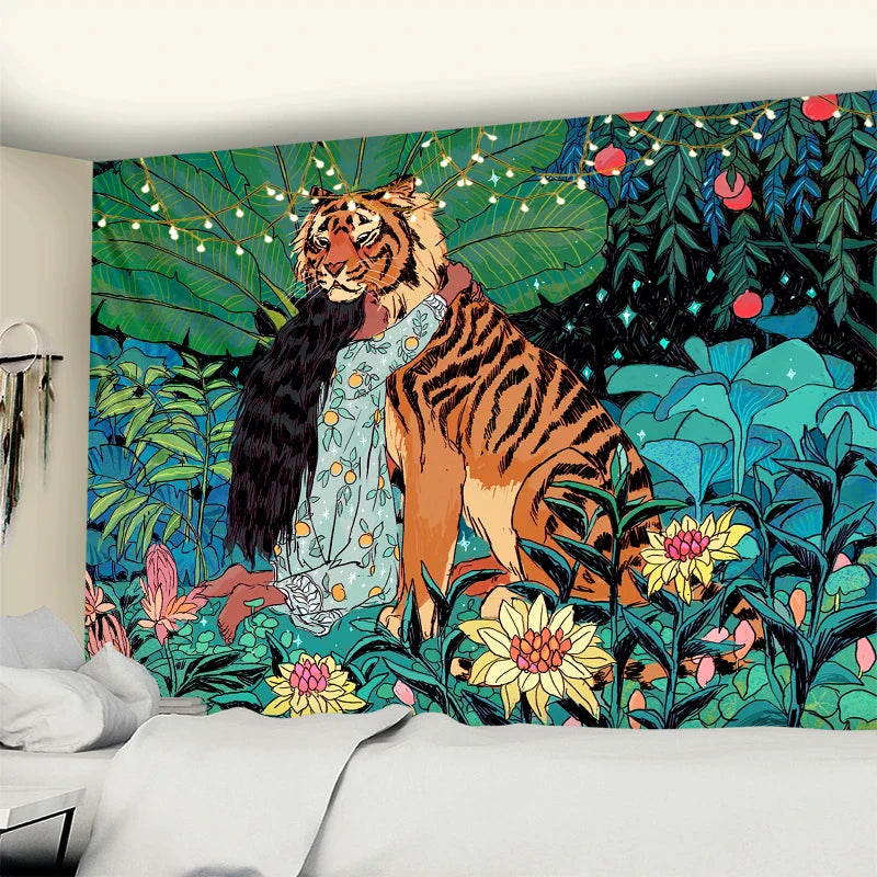 Afralia™ Forest Animal Mandala Tapestry Wall Hanging