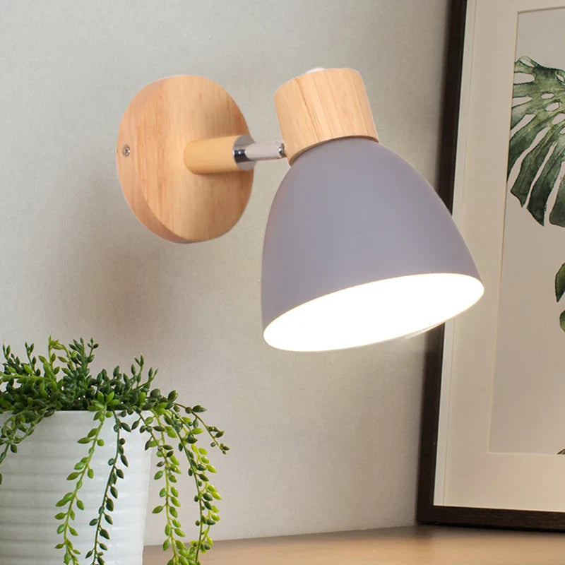 Afralia™ Nordic Wood Wall Sconce LED Light for Indoor Home Decor