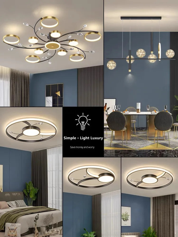 Afralia™ LED Chandelier: Stylish Indoor Lighting for Bedroom, Living Room, Dining Room
