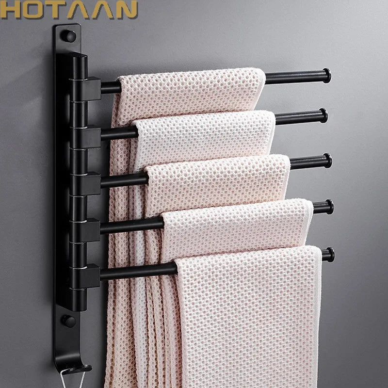 Afralia™ Towel Holder Rack - Wall Mounted Kitchen Bathroom Towel Hanger Organizer