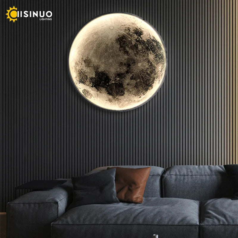 Afralia™ LED Moon Wall Lamp: Modern Indoor Lighting for Bedroom and Living Room Decor