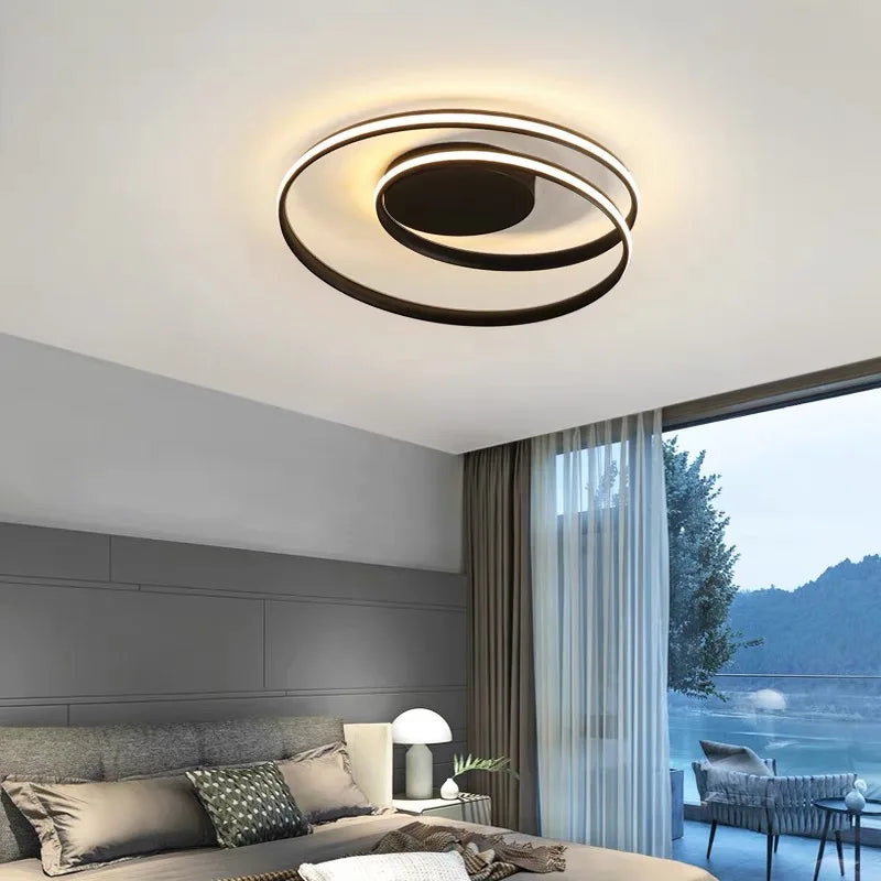 Afralia™ Minimalist LED Chandeliers Ceiling Lamp for Living Room Bedroom Study - Modern Surface Mounted Lighting