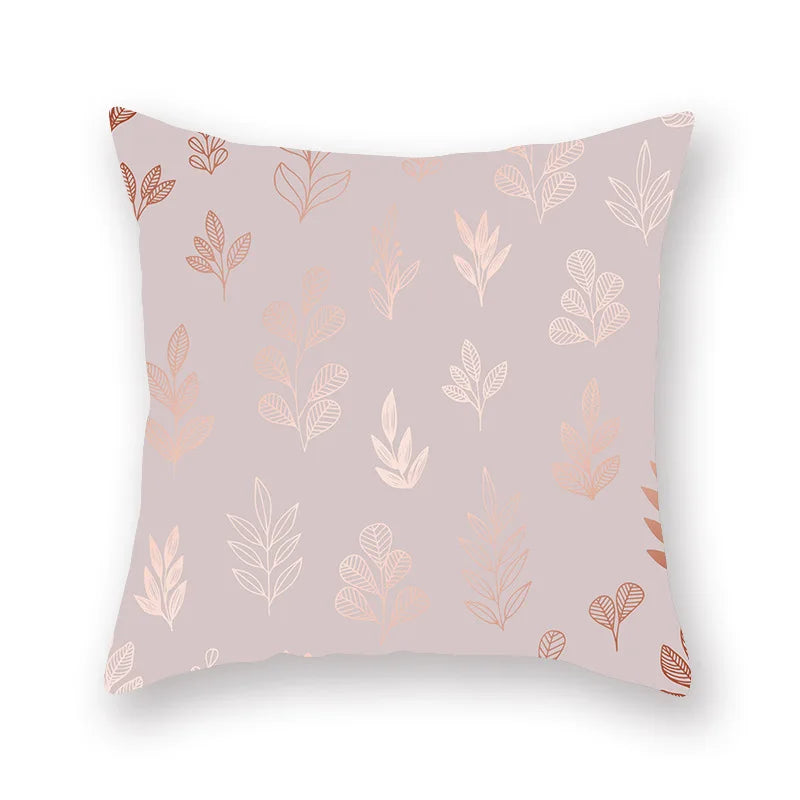 Afralia™ Pink Gold Geometry Pillowcase 45*45cm Square Home Sofa Decor Case
