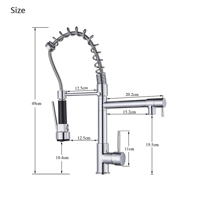 Afralia™ Spring Pull Down Kitchen Faucet with Dual Spout Mixer Tap