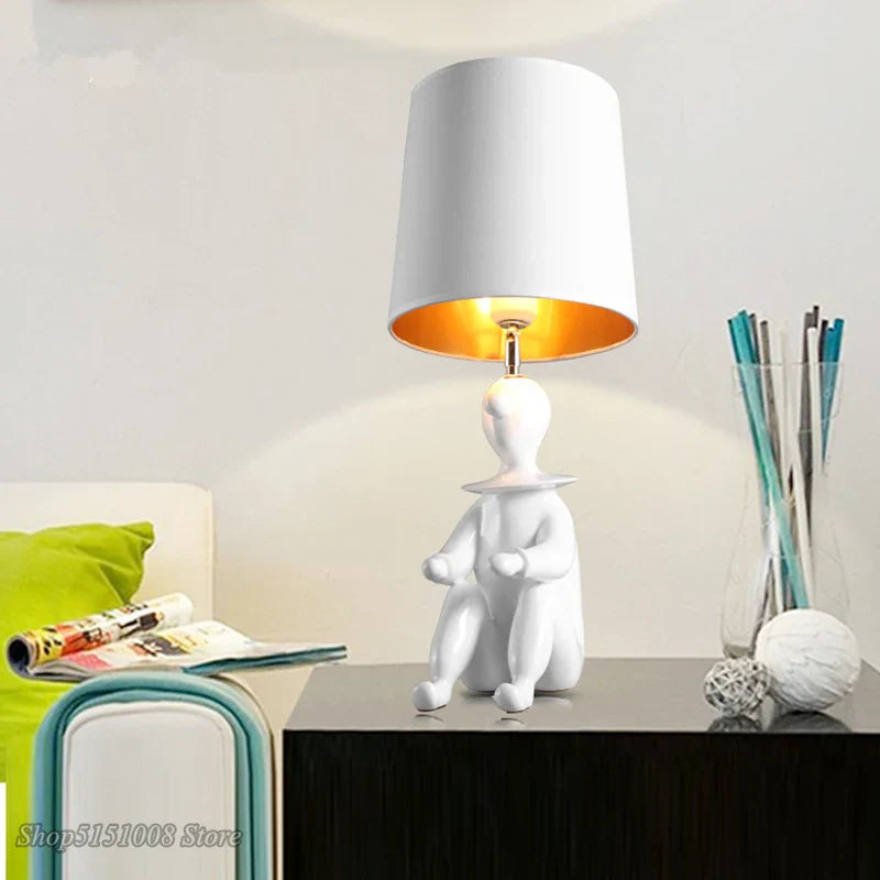 Afralia™ Clown Desk Lamp: Modern Style, Creative Design, Character Table Lighting for Bedroom.