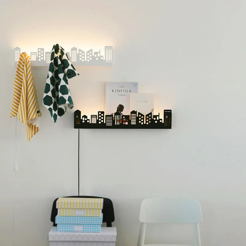 Afralia™ Modern LED Wall Lamp Shelf Sconce for Living Room Bedroom Lighting