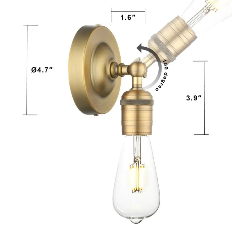 Afralia™ Metal Wall Sconce: Vintage Industrial Wall Lamp, 180° Adjustable