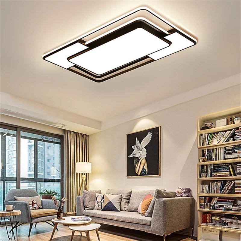Afralia™ Geometry LED Ceiling Light: Modern Nordic Light Luxury for Living Room Decor