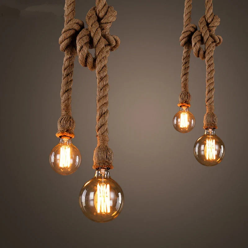 Afralia™ Nordic Rope Pendant Light for Industrial Home Decor
