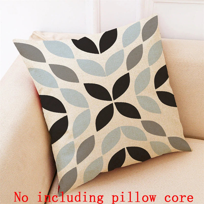 Geometric Pattern Printed Throw Pillow - Modern Brief Soft Cushion by Afralia™