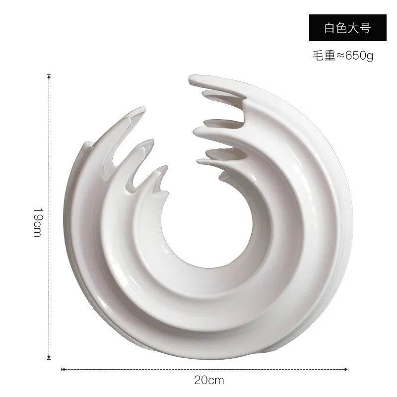 Afralia™ White Gold Ceramic Vase for Home Office Decor