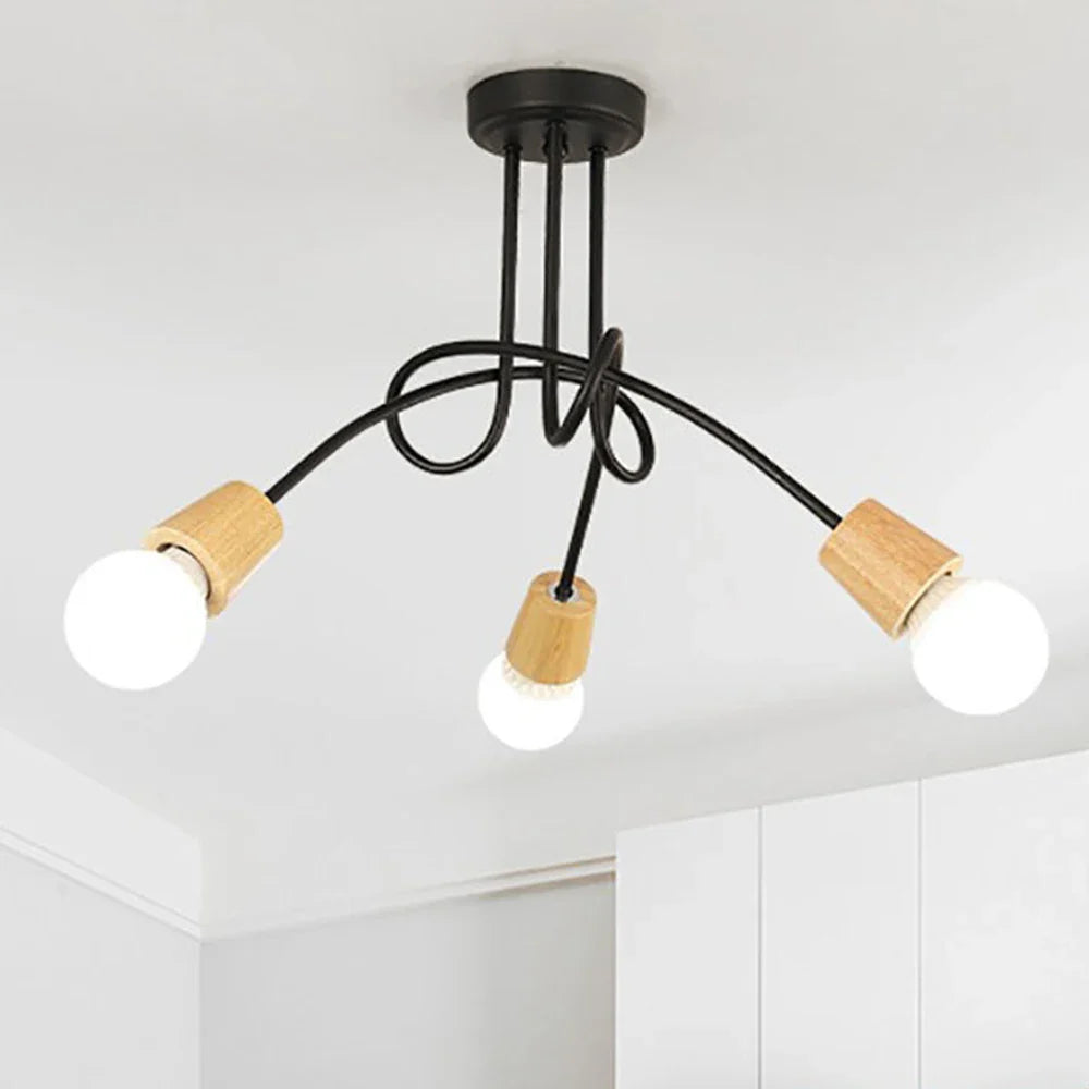 Afralia™ Modern Iron Ceiling Chandelier: 3/5 Sockets Lights for Living Room & Bedroom