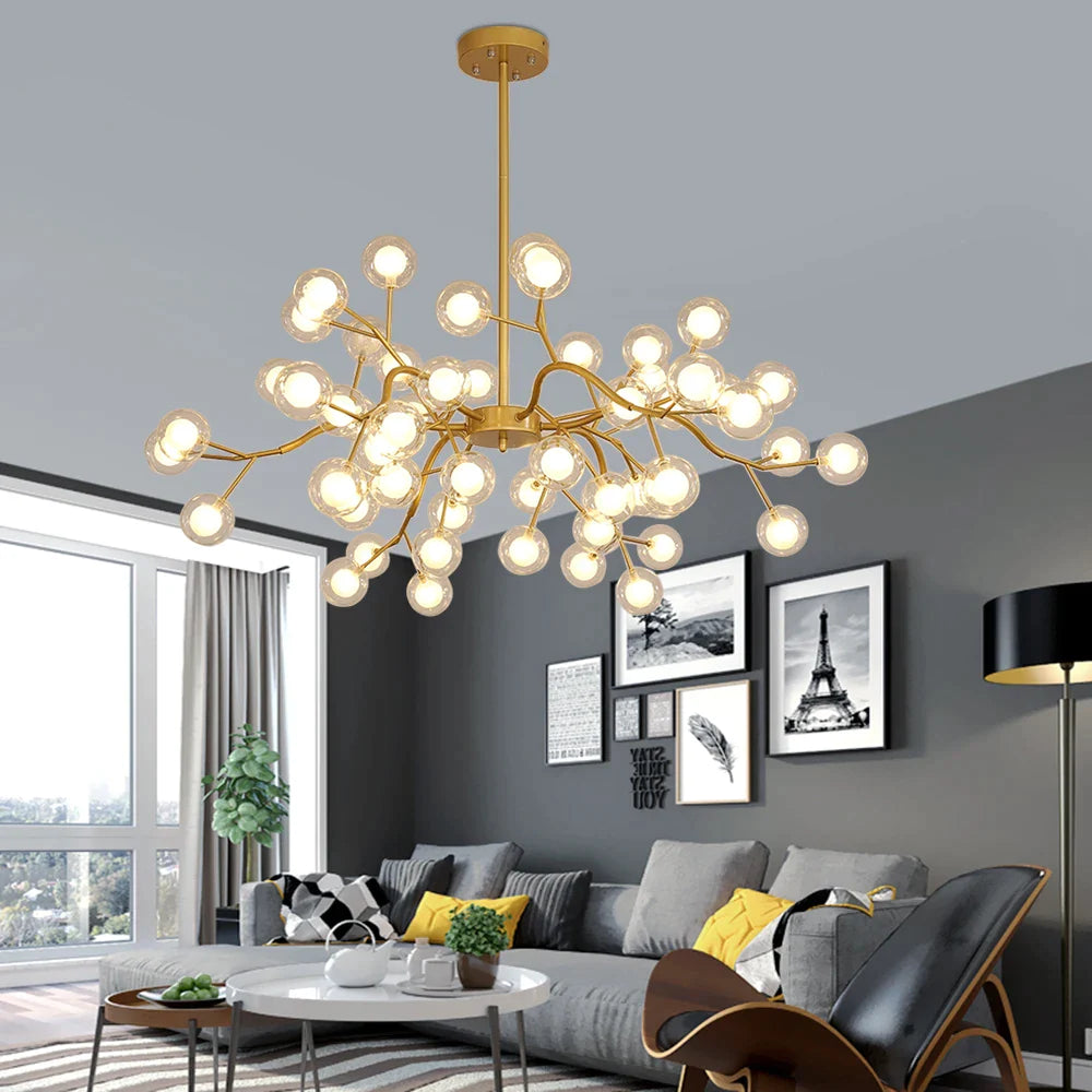 Afralia™ Firefly Tree Branch Chandelier: Stylish Kitchen & Living Room Light