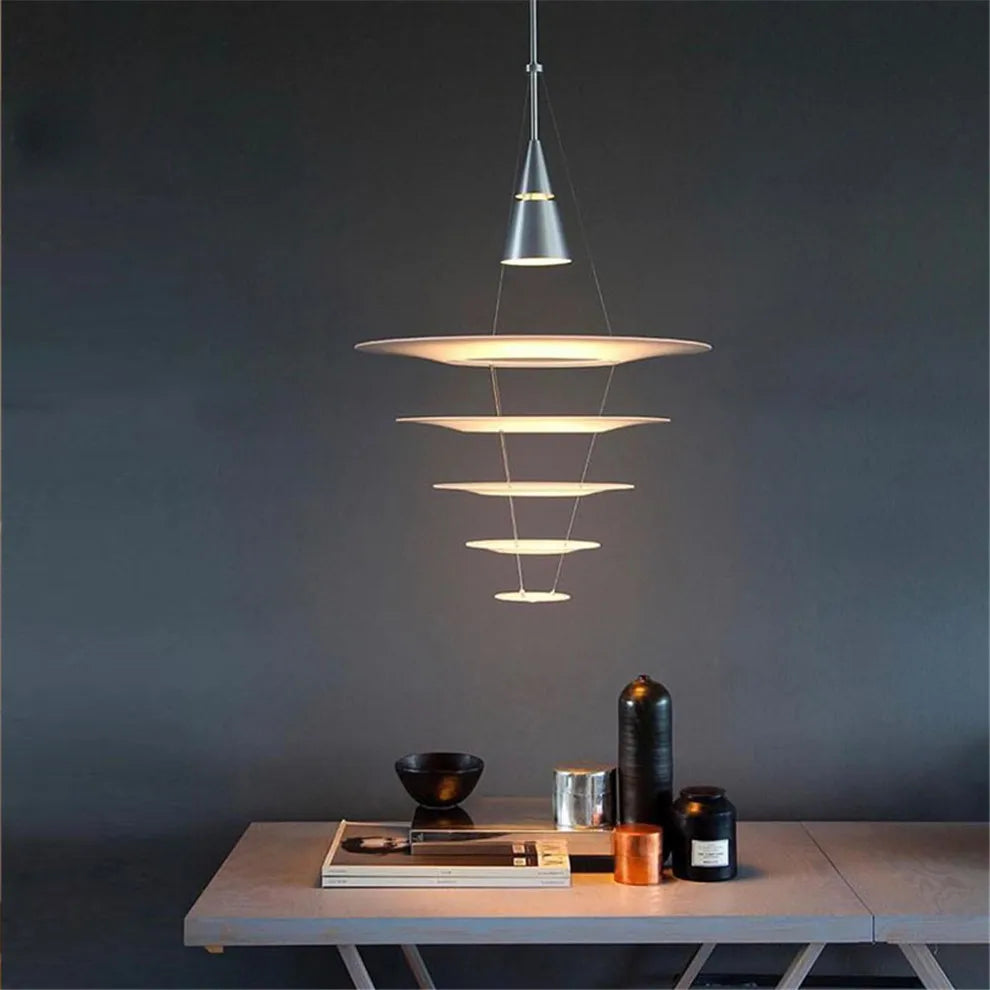 Afralia™ Spiral Acrylic Ring LED Pendant Light - White Nordic Designer Minimalist Lamp