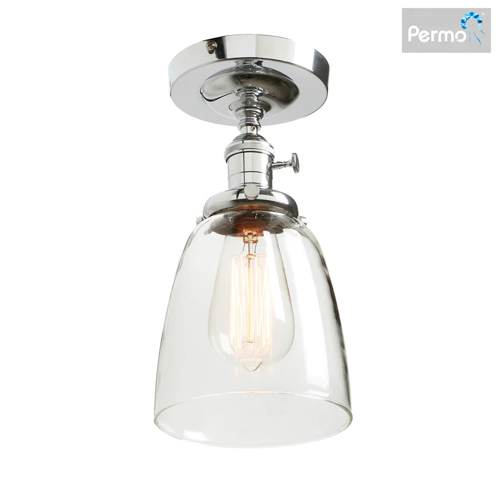 Afralia™ Oval Glass Ceiling Light for Laundry Room Living Room Cafe Bar