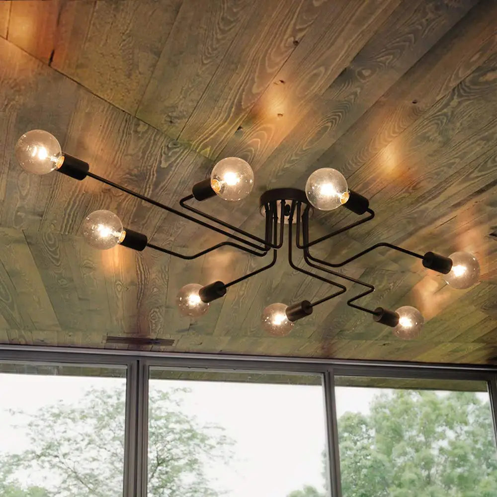 Afralia™ Vintage Wrought Iron Ceiling Lights Chandelier for Home Living Room Décor