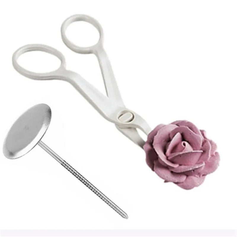 Afralia™ Cream Flower Scissors Set - Cake Decorating Tools