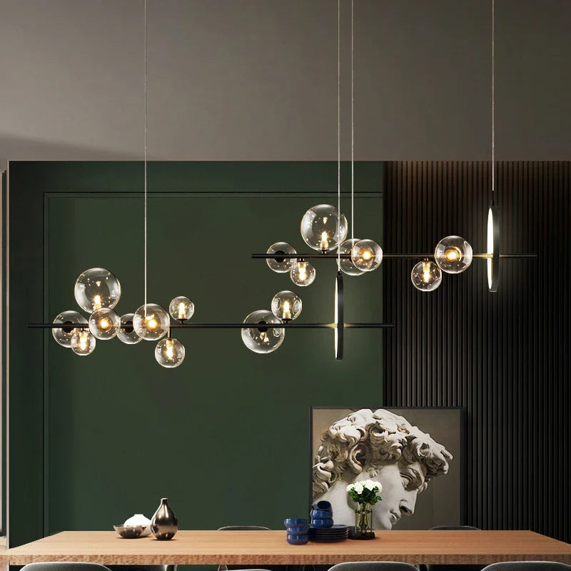 Afralia™ Glass Bubble Chandelier Light for Dining Room and Store