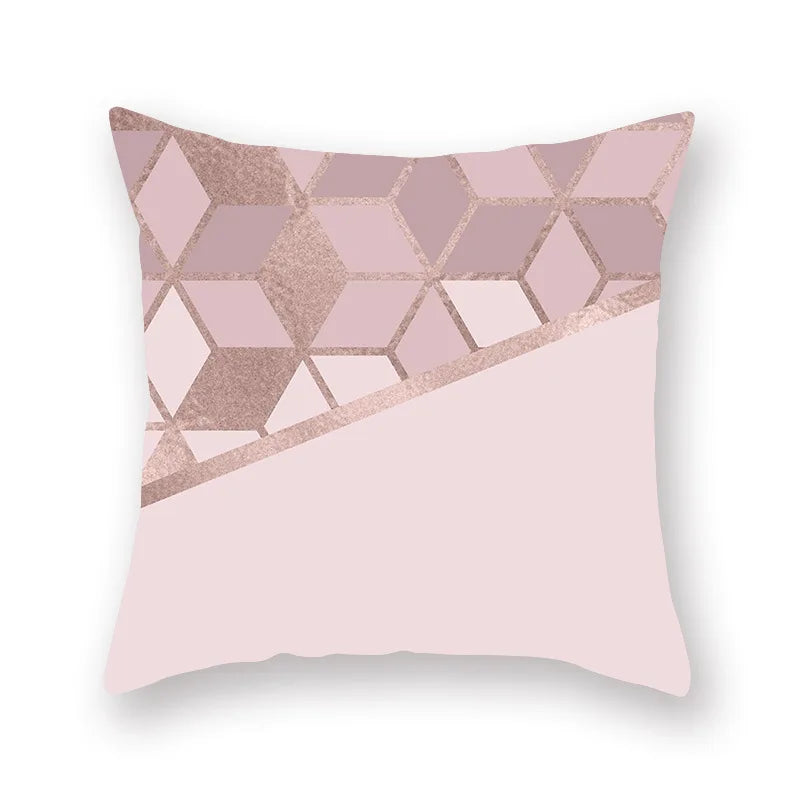 Afralia™ Nordic Pink Polyester Cushion Cover 45x45cm for Living Room Sofa