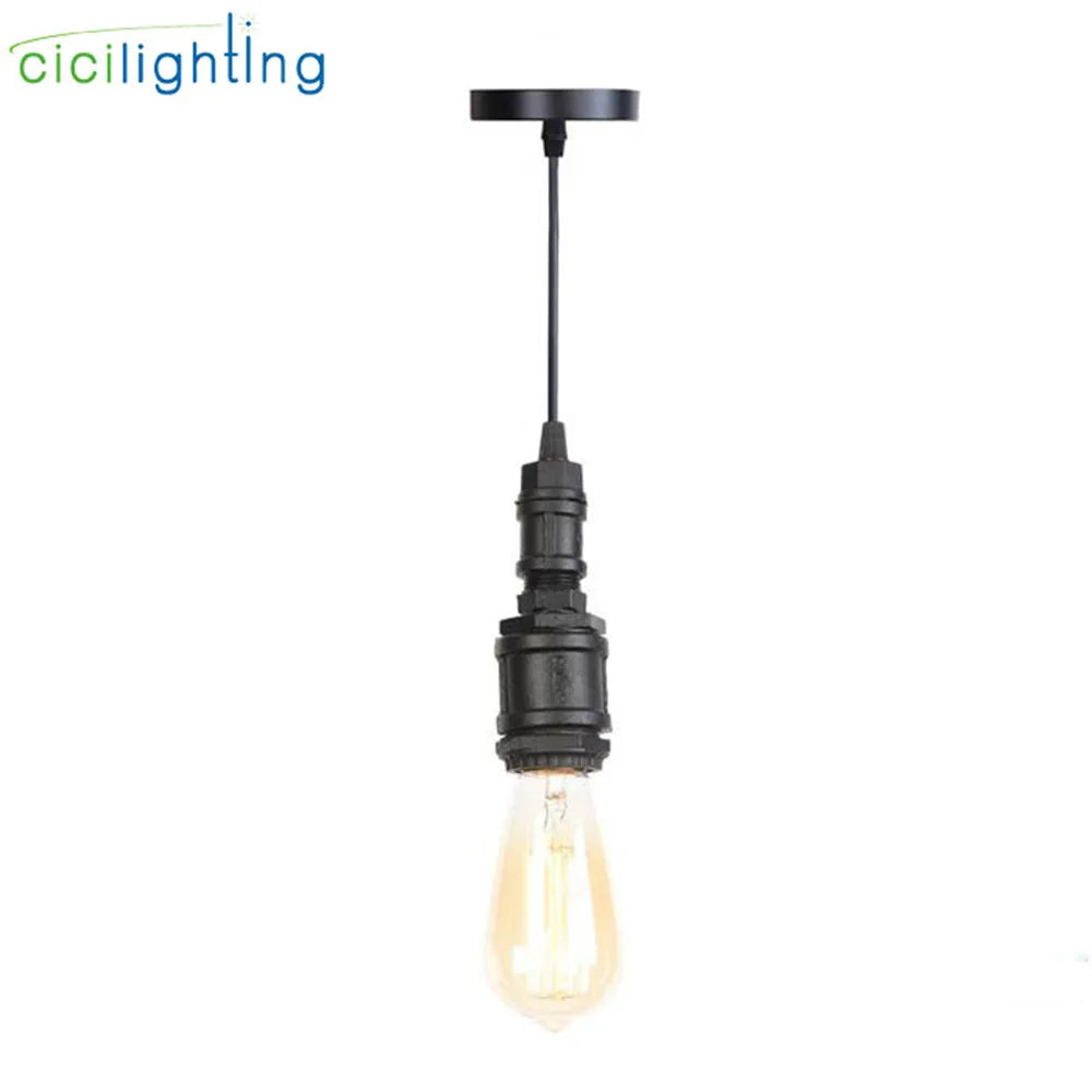 Afralia™ Industrial Iron Pipe Pendant Lights Vintage Ceiling Fixture