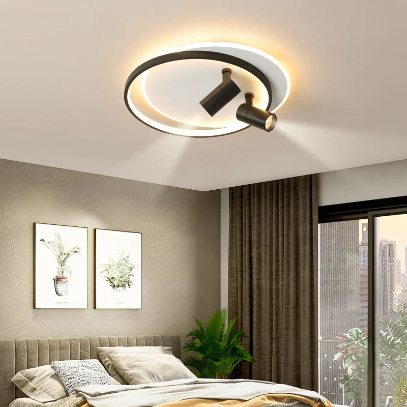 Afralia™ Dimmable LED Ceiling Lights with Remote Control, Modern Gold/Black Spotlights