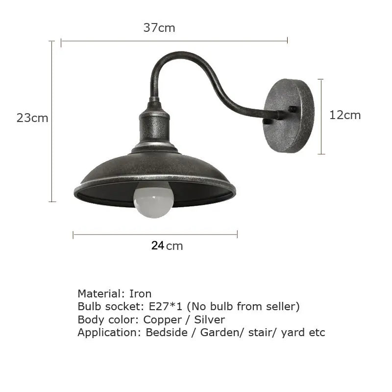 Afralia™ Vintage Loft Outdoor Waterproof Lights for Balcony, Terrace, Garden & Bedroom