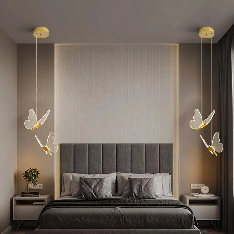 Afralia™ Butterfly LED Hanging Lamp: Modern Luxury Pendant Light for Bedroom, Living Room & Restaurant