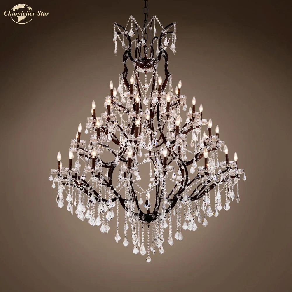 Afralia™ Rococo Crystal Chandelier LED Candle Vintage Luxury Lighting