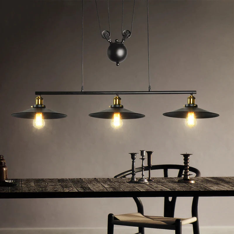 Afralia™ Retro Loft Chandelier Pendant Lamp for Living Room Dining Vintage Restaurant Office