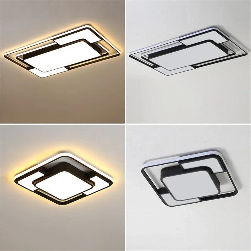 Afralia™ Geometry LED Ceiling Light: Modern Nordic Light Luxury for Living Room Decor