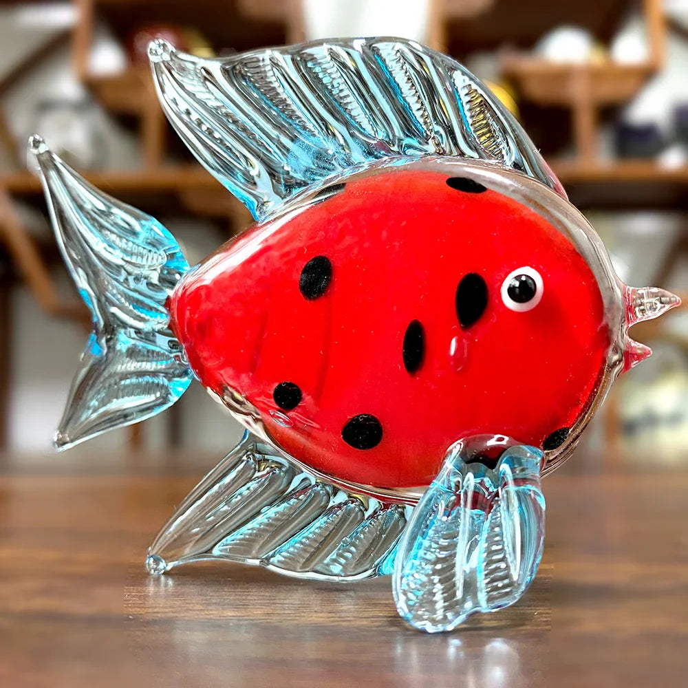 Afralia™ Crystal Glass Tropical Fish Figurines | Hand Blown Modern Home Decor