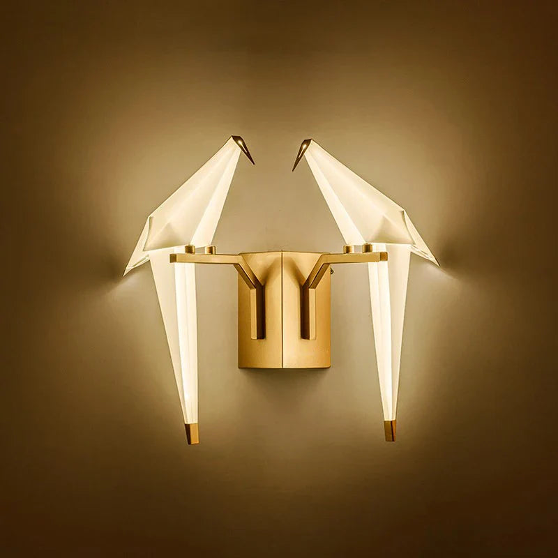 Afralia™ Love Bird LED Wall Sconce Iron Acryl Wall Light for Bedroom Corridor