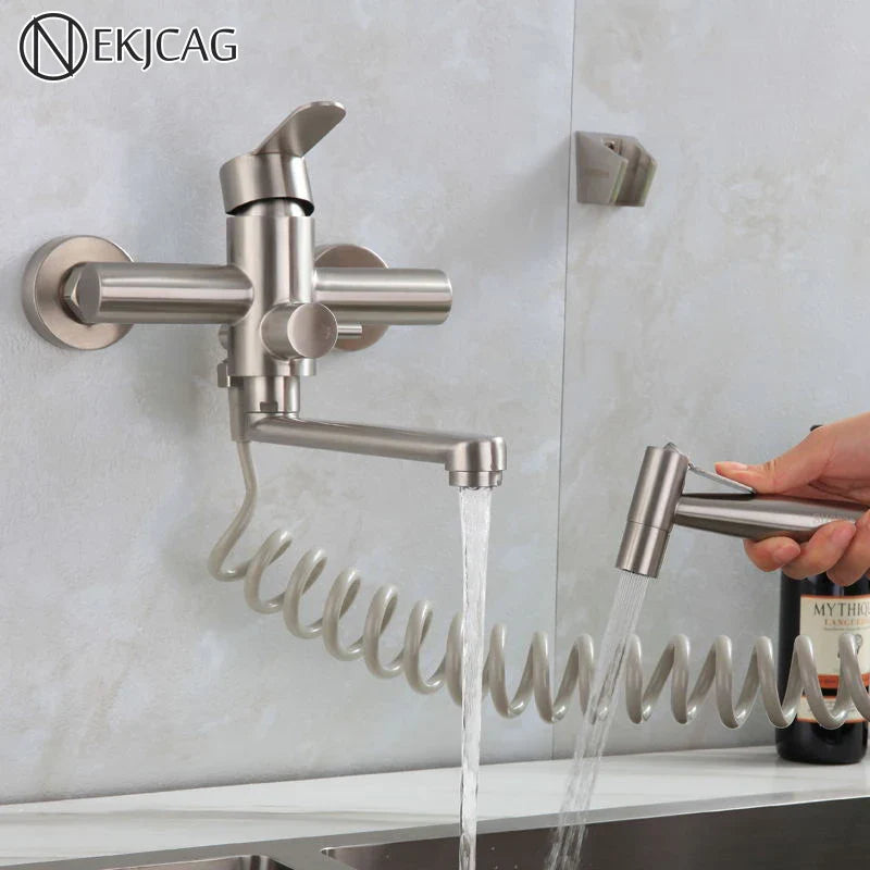 Afralia™ Stainless Steel Brushed Faucet Set for Kitchen & Bathroom
