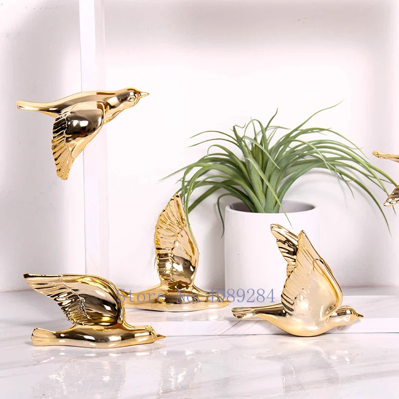 Afralia™ Golden Bird Wall Hanging Modern Decor Pigeon Accessory