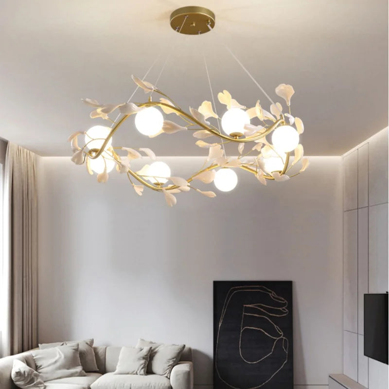 Nordic Glass Ball Chandelier with Petals by Afralia™ - Luxury Interior Lighting