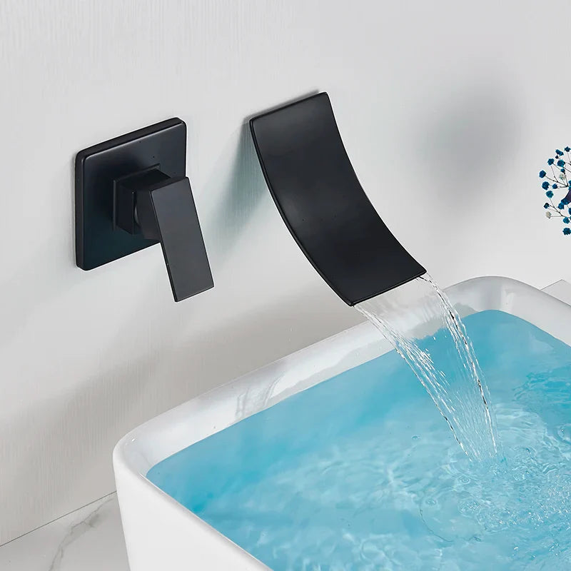 Afralia™ Chrome Waterfall Spout Basin Faucet Single Lever Bathroom Mixer Tap