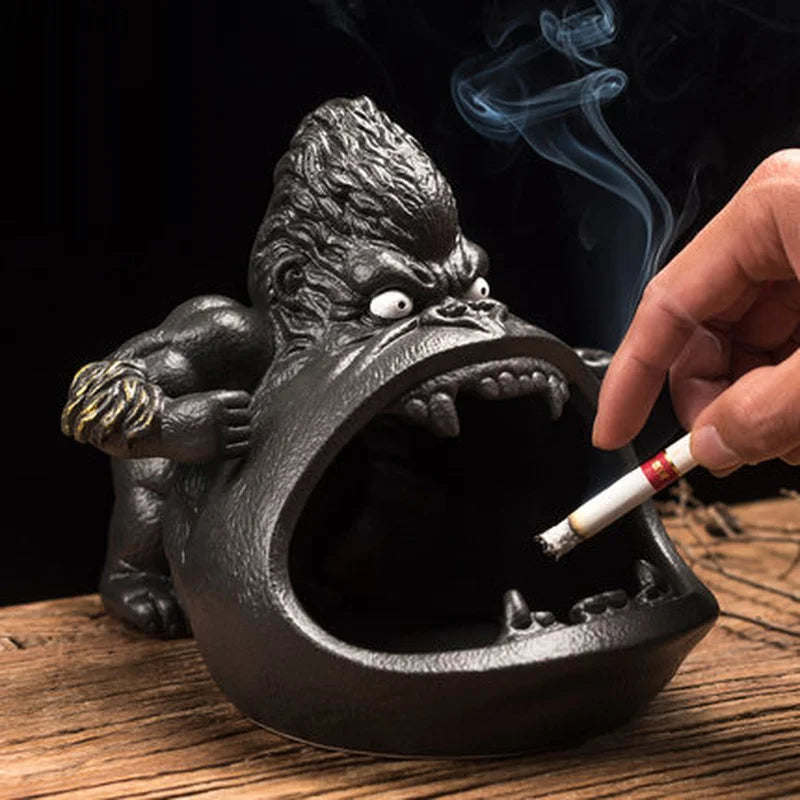 Afralia™ Gorilla Ceramic Ashtray: Cartoon Animal Decor & Gift