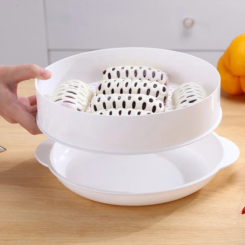 Afralia™ Microwave Steamer for Steamed Buns 1/2 Layer - Durable Kitchen Utensil