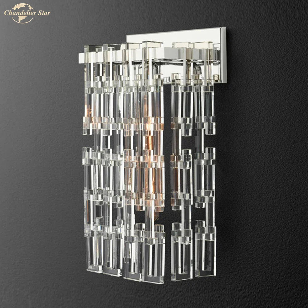 Afralia™ Crystal Wall Sconce Lamp: Modern Art Deco Square Design for Home Interior